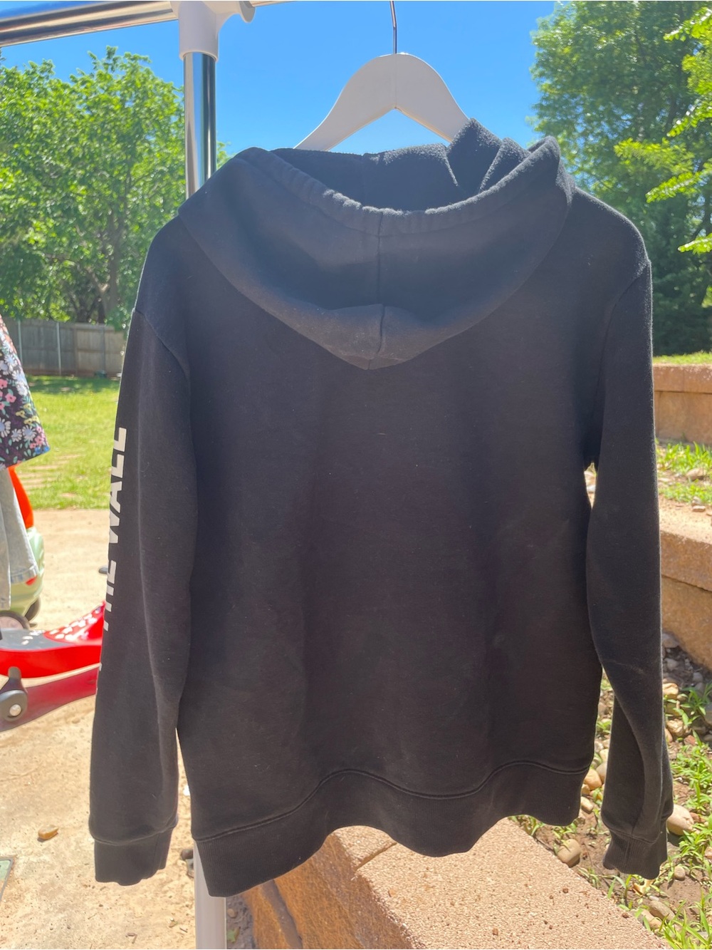 Vans Black Hoodie with White Checkerboard Stripe size Medium - Picture 5 of 5